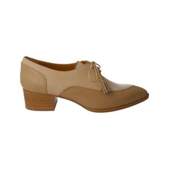 Pertini Schoenen, Dames, Beige, 39 EU, Leer, Beige Leren Schoen met Kwastjes