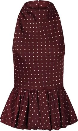 Rotate Dot Peplum Halterneck - Dames - Casual kleedjes - Rood - S - Leer - Kleedjes