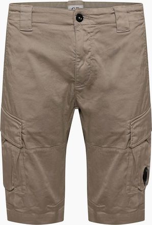 C.P. Company Mens Sateen Stretch Cargo Shorts - Cream - Size: 37/36/32