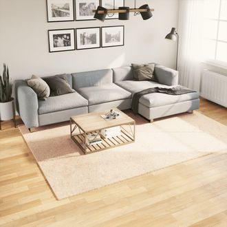 vidaXL Alfombra De Pelo Corto Suave Lavable Huarte Beige 200x280 Cm Vidaxl