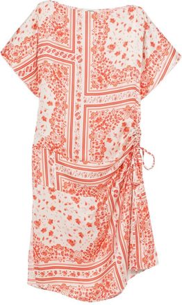 Fendi Patterned-Jacquard Drawstring Midi Dress - Womens - Silk