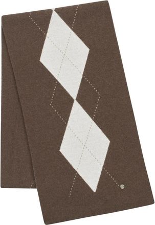 Bugatti Gebreide sjaal met ruitpatroon - Dames - Accessoires - Bruin - Maat: ONE Size Zijde