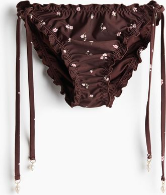 H&M Tie-Tanga Bikinihose - Brown