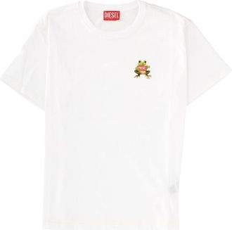 Diesel White Logo Crew Neck T-Shirt