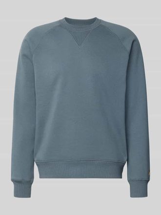 Carhartt Work in Progress Regular Fit Sweatshirt mit Rundhalsausschnitt Modell Chase in Rauchblau, Gr&ouml;&szlig;e XXL