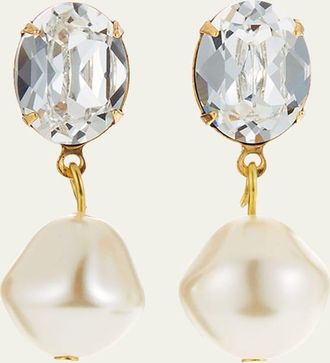 Jennifer Behr Tunis Crystal-Pearl Drop Earrings
