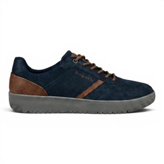 Bugatti heren marineblauwe leren mode comfort trainerschoenen - Llopart