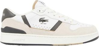 Lacoste Heren T-Clip Set Leren Trainers (Wit, Groen)