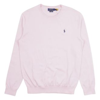 Polo Ralph Lauren Round-neck Knitwear, male, Pink, Size: M Long-Sleeve Pullover