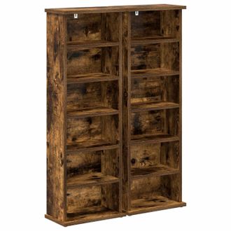 vidaXL Cabinet Para Cds 2 Uds. Roble Ahumado 60 X 17 X 92 Cm Vidaxl