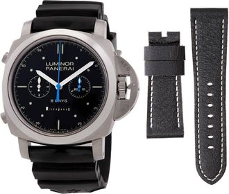 Officine Panerai Luminor 1950 Rattrapante 8 Days Automatic Black Dial Mens Watch PAM00530
