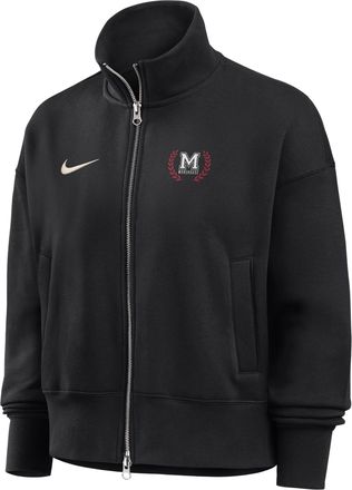 Nike Womens College (Morehouse College) Nike Womens Phoenix Fleece Track Jacket in Black | ZW052NMORE26-BLK