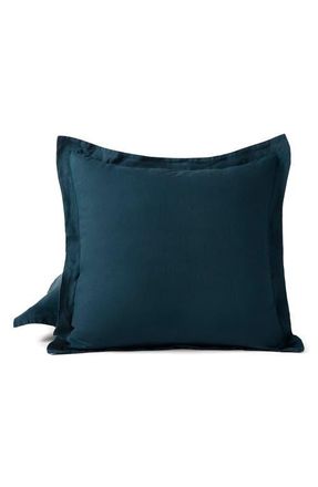 Coyuchi Relaxed Organic Linen Sham in Midnight Indigo at Nordstrom, Size Standard