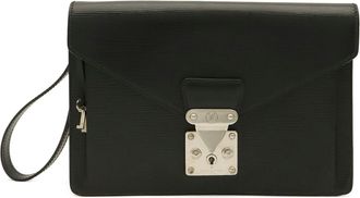 Louis Vuitton Black Noir White Epi Leather Pochette (Pre-Owned)