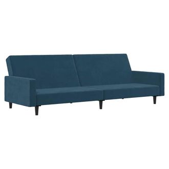 vidaXL Sof&aacute; Cama De 2 Plazas Terciopelo Azul Vidaxl