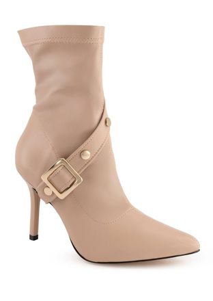 Andrea Womens Sophisticated Ankle Boots In Beige