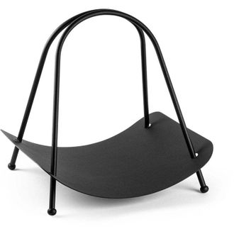 Calicosy Portalegna di design in metallo nero H50 cm