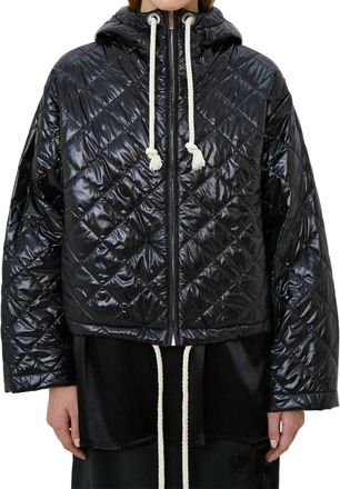 Meimeij Short Length Quilted Jacket In Black