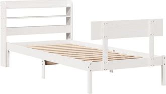 vidaXL Vidaxl - Bed Frame without Mattress White 90x190 cm Single Solid Wood Pine