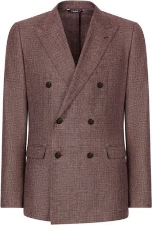 Dolce & Gabbana Taormina double-breasted blazer - men - Linen/Flax/Virgin Wool - 48 - Red