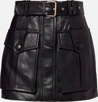 Balmain Minigonna in pelle con cintura