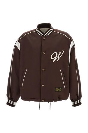Wooyoungmi Brown Logo Baseball Bomber Jacket