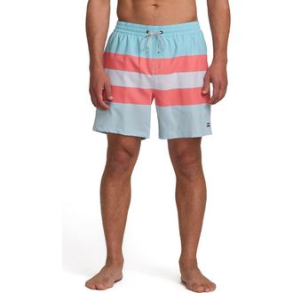 Billabong Lineup Layback Swim Trunks in Dusty Blue at Nordstrom, Size Large