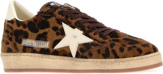 Golden Goose Mens Printed Calf Hair Ball Star Sneakers Browncream