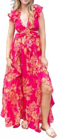 Dress Forum Somewhere On A Beach Deep V-Neck Dress In Pink