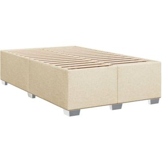 vidaXL Estructura De Cama Sin Colch&oacute;n Tela Crema 120x190 Cm Vidaxl