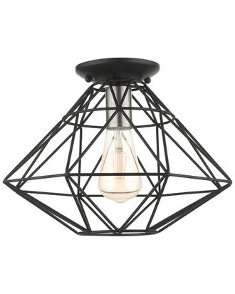 Livex Lighting Geometric Black-Flush Mount