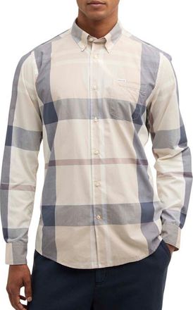 Barbour Harris Classic Fit Plaid Cotton Button-Down Shirt in Oban Mist Tartan at Nordstrom, Size Xx-Large