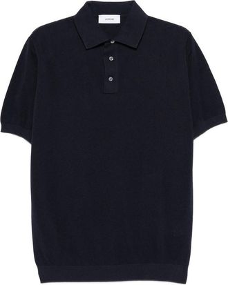 Lardini Blue Navy Cotton Short Sleeve Polo