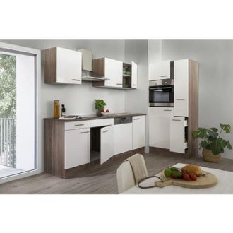 Respekta Cucina Modulo cucina blocco vuoto cucina componibile rovere York bianco Oliver 310 cm Respecta