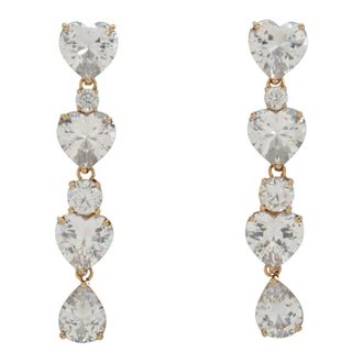 Self Portrait Heart Crystal Tiered Earrings - Dames - Oorbellen - Veelkleurig - ONE Size - Accessoires