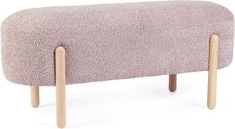 BIZZOTTO Bizzotto - Panca Linea Dayla Rosa Antico Con Base in Legno di Caucci&ugrave; e Rivestimento In Tessuto Loopback