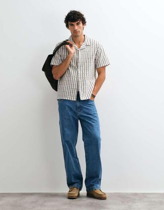 Levi's t-shirt a quadri standard pocket sunset camp grigia e bianca-Bianco