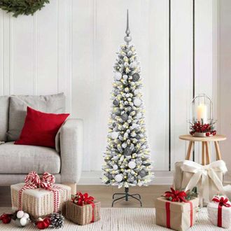 vidaXL Rbol De Navidad Delgado Blanco 150 Cm Pvc Vidaxl
