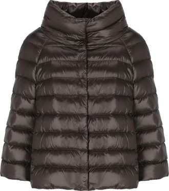 Herno Brown High Neck Quilted Down Jacket