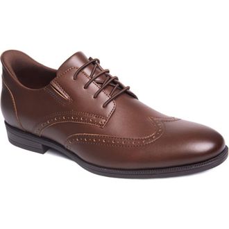 Marc Joseph New York Howard Street Hands Free Technology Leather Wingtip Dress Oxford in Brown Napa Leather at Nordstrom, Size 11.5