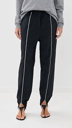 Tibi Nylon Zipper Jogger In Black
