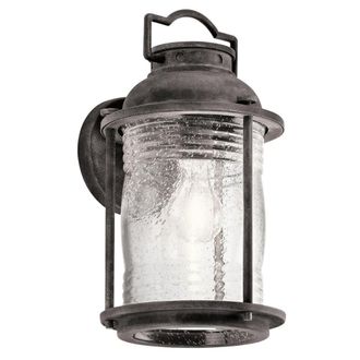 Elstead Lighting Aplique de pared en zinc antiguo, altura 35 cm
