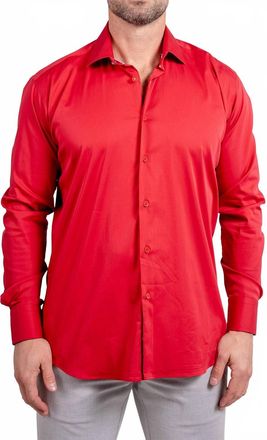 Maceoo Blacklabel Soft Stretch Ascension Button Down Shirt In Red