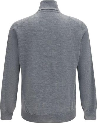 Brunello Cucinelli Mens Gray Wool Oves Aries Turtleneck Clothing