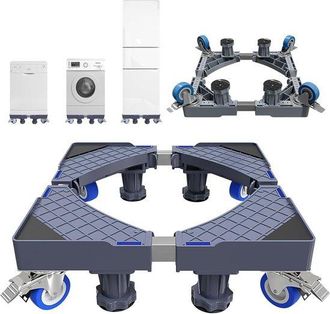 No Brand Base Ajustable Apta Para Lavadora Y Secadora - Elevador De Muebles Con 4 Ruedas, Antivibraci&oacute;n, Capacidad De Carga De Hasta 250 Kg