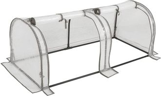 Woltu Serra Da Giardino Pe Per Piante Con Scaffali Orto Esterno 130x60x50 Cm Bianco - Woltu
