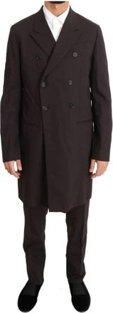 Dolce & Gabbana Wool Stretch Long 3 Piece Suit - Heren - Business pakken - Rood - M - Wol - Kostuums