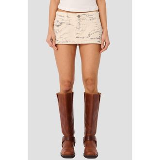 Abrand Valentina Recycled Cotton Blend Denim Miniskirt at Nordstrom, Size 24