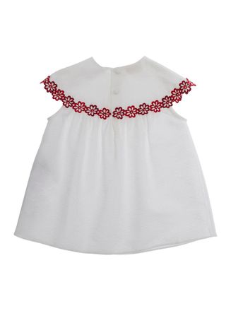 Gucci Floral-Embroidered Cotton Dress - White