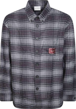 Dr&ocirc;le de Monsieur Horse Patch Boxy Flanel Checked Shirt